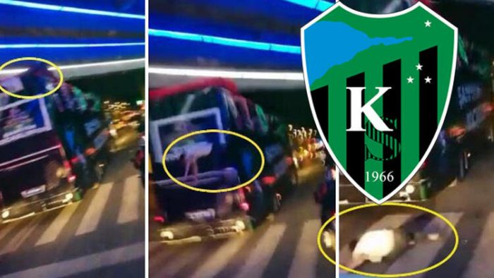Kocaelispor’un kutlamalarında talihsiz kaza!